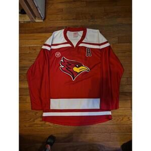 Warrior Cardinal Bird Hockey Jersey Men’s Small Red White Embroidered Number 5